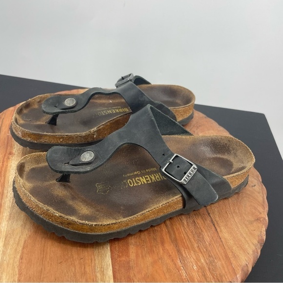 Birkenstock Gizeh leather Thong Sandals - Black, 36 (US 5-5.5) regular width - Picture 3 of 7